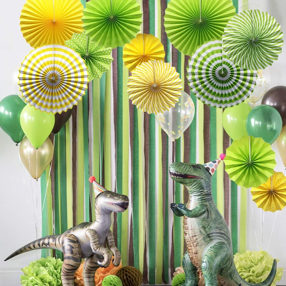 Green Paper Fan Decorations