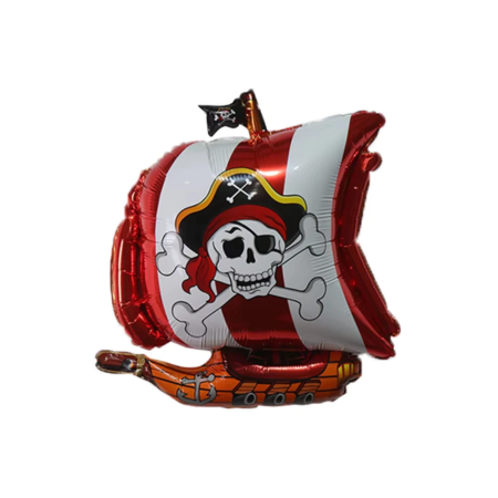 Pirate Flag "Red White Ship" Balloon Foil