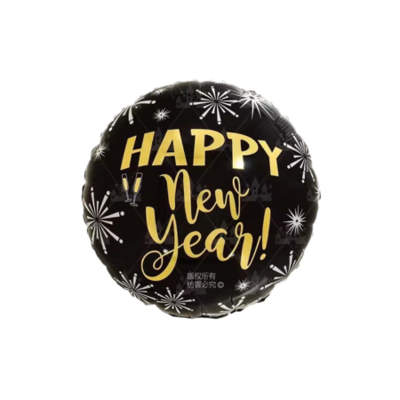 Round Happy New Year Foil Balloon