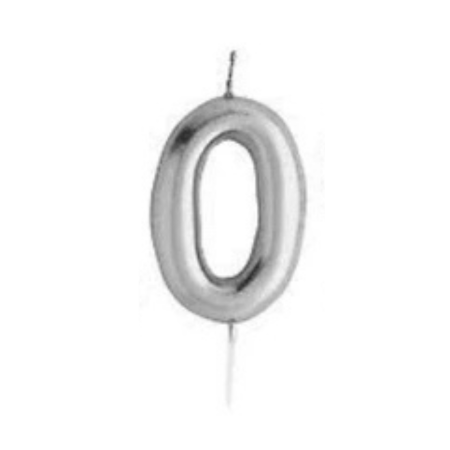 Silver Number Candle Happy Birthday