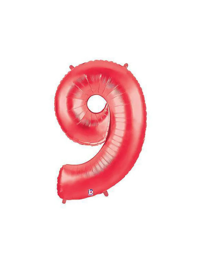 Red Number Foil Balloon, 80 cm