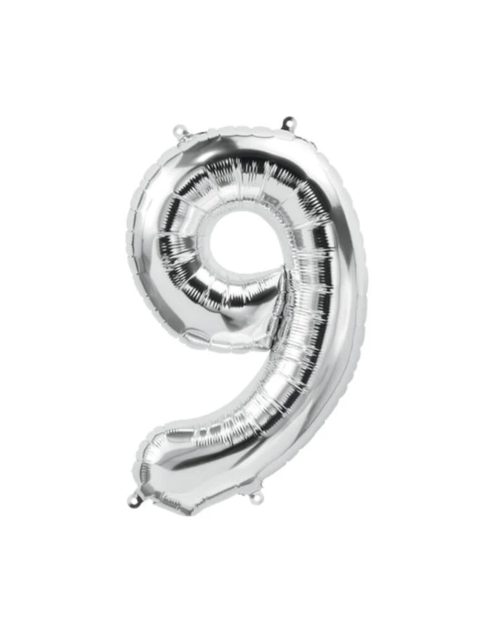 Silver Number Foil Balloon