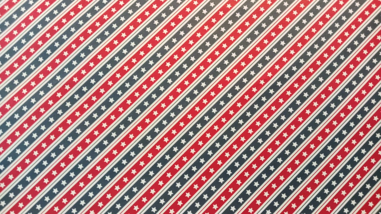Americana Red Diagonal Line Wrapping Paper, Small