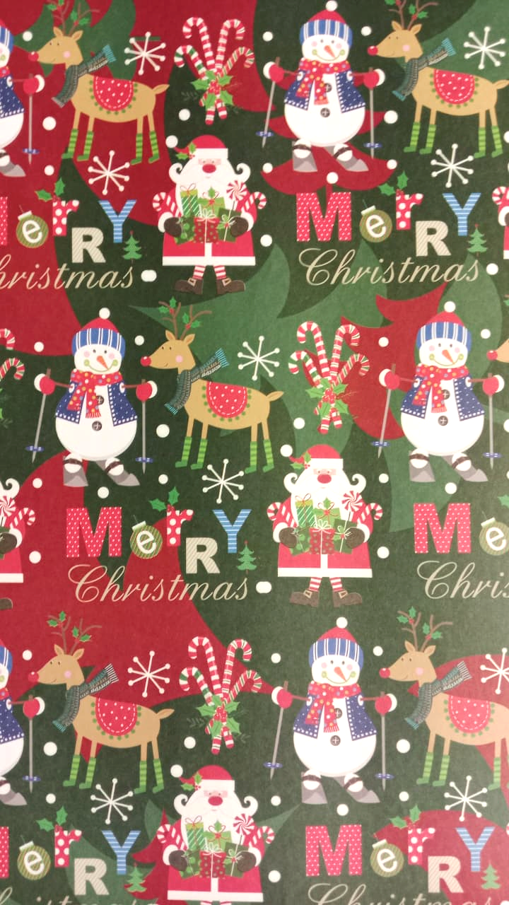 Mouse Deer and Snowman Wrapping Paper, Small