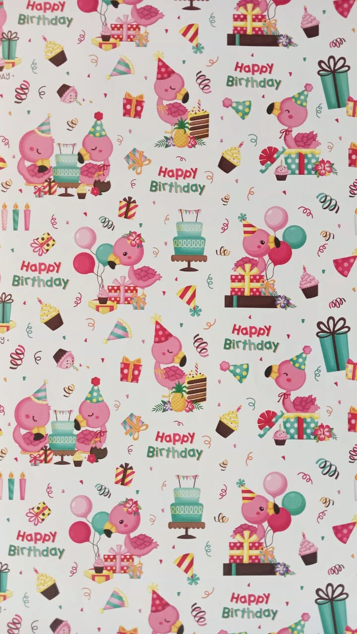 Pink Cupcake Gift HBD Wrapping Paper, Small