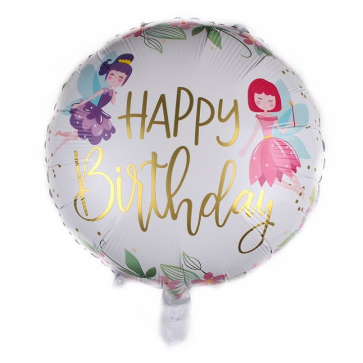 Round HBD Fairy Foil Balloon