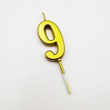 Gold Number Candle Happy Birthday