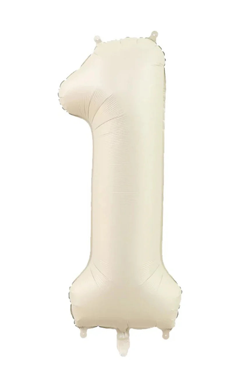 Cream Number Foil Balloon, 80 cm