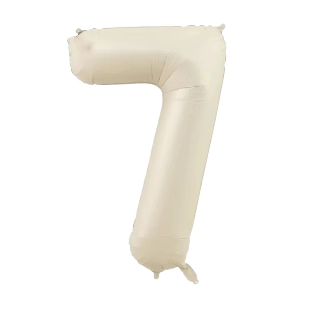 Cream Number Foil Balloon, 80 cm