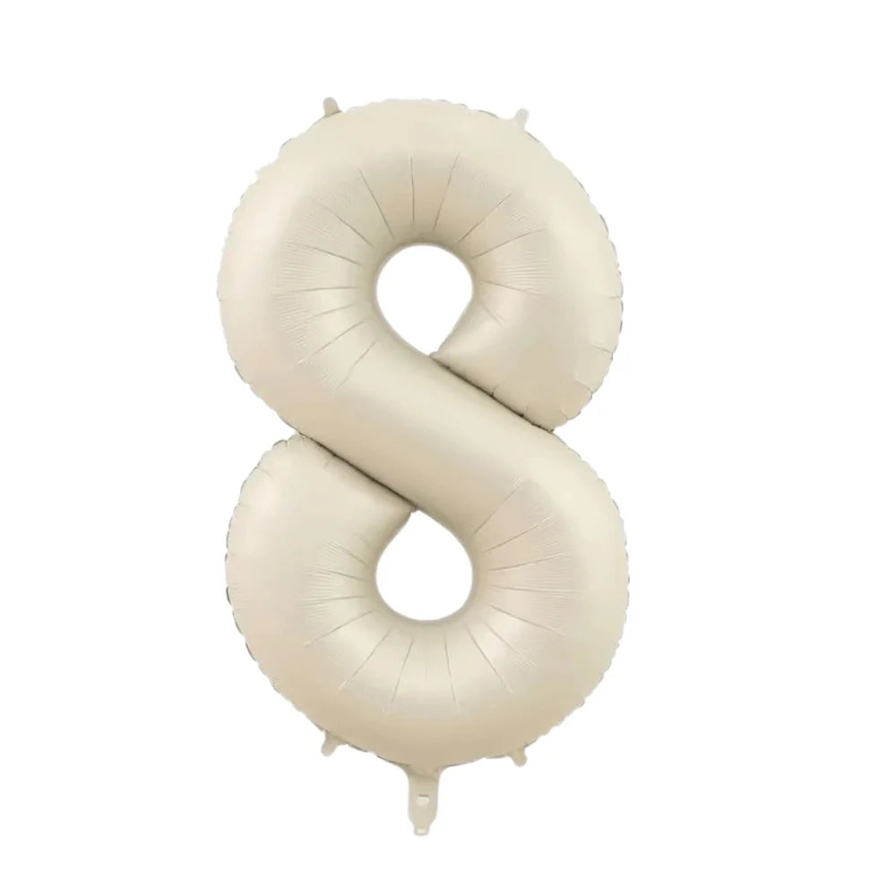 Cream Number Foil Balloon, 80 cm