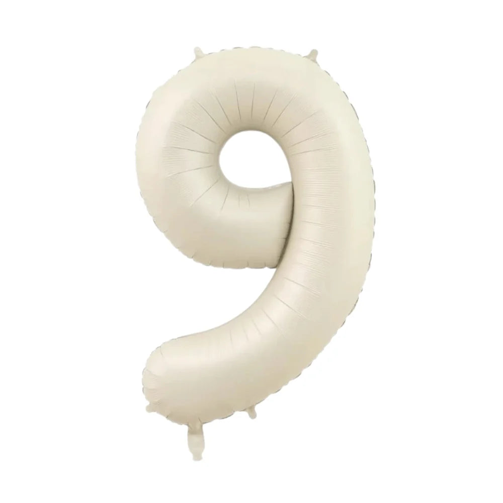 Cream Number Foil Balloon, 80 cm