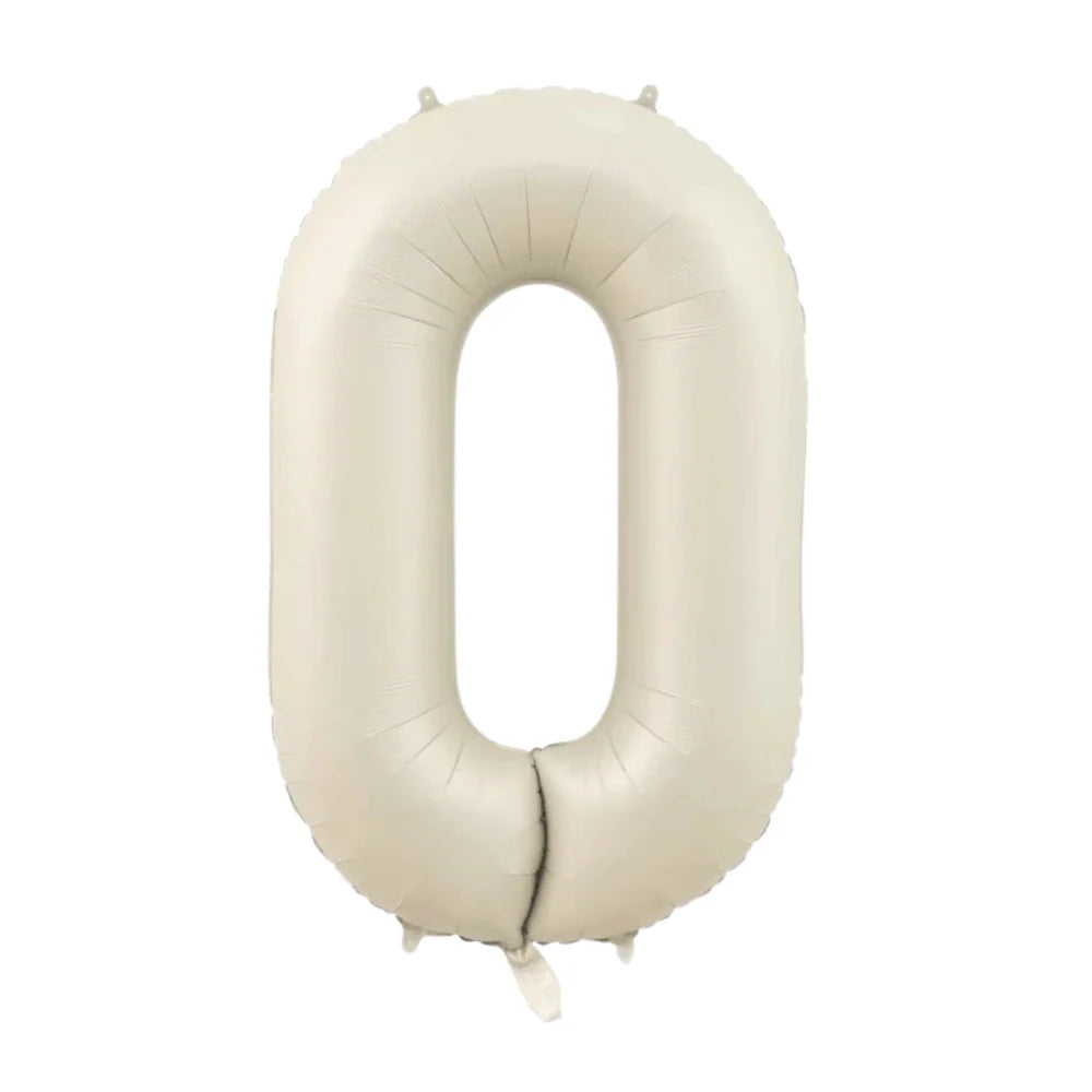 Cream Number Foil Balloon, 80 cm