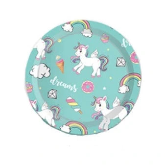 Green Unicorn small Plates Tableware, 8 PCS