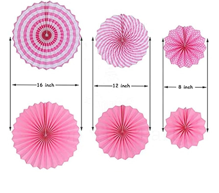 Hot Pink Paper Fan Decorations