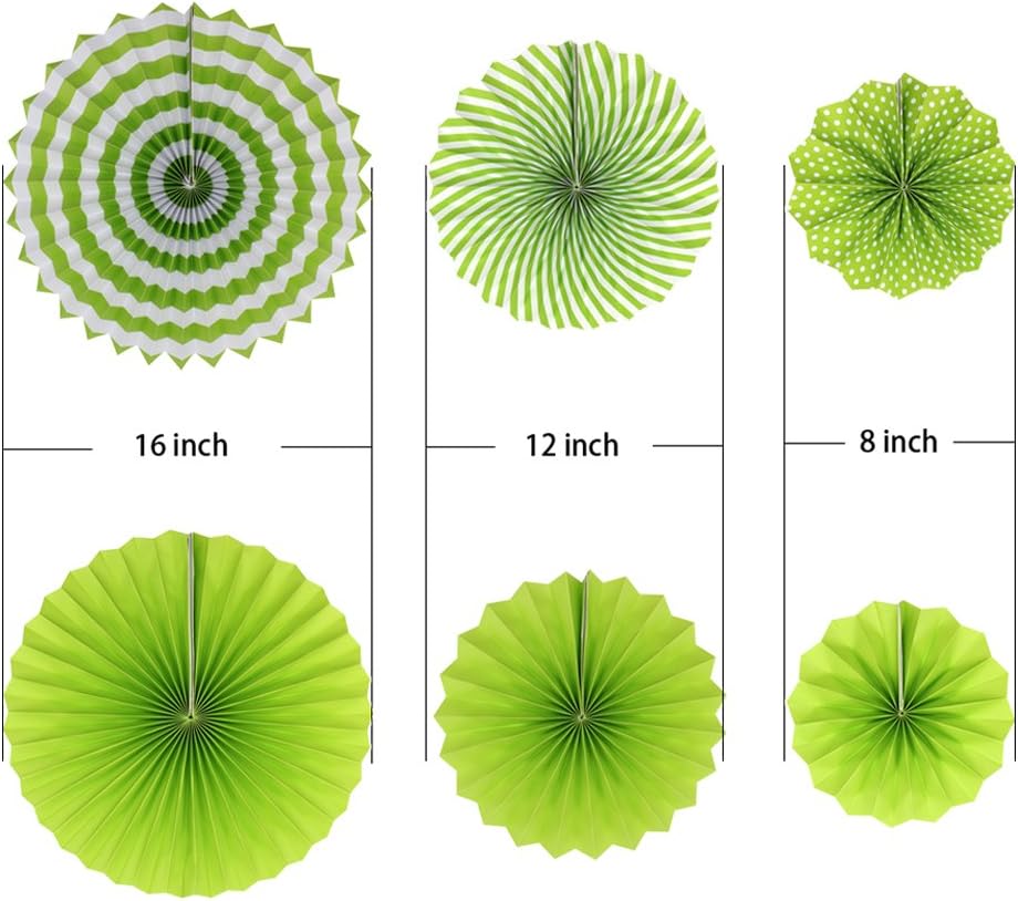Green Paper Fan Decorations
