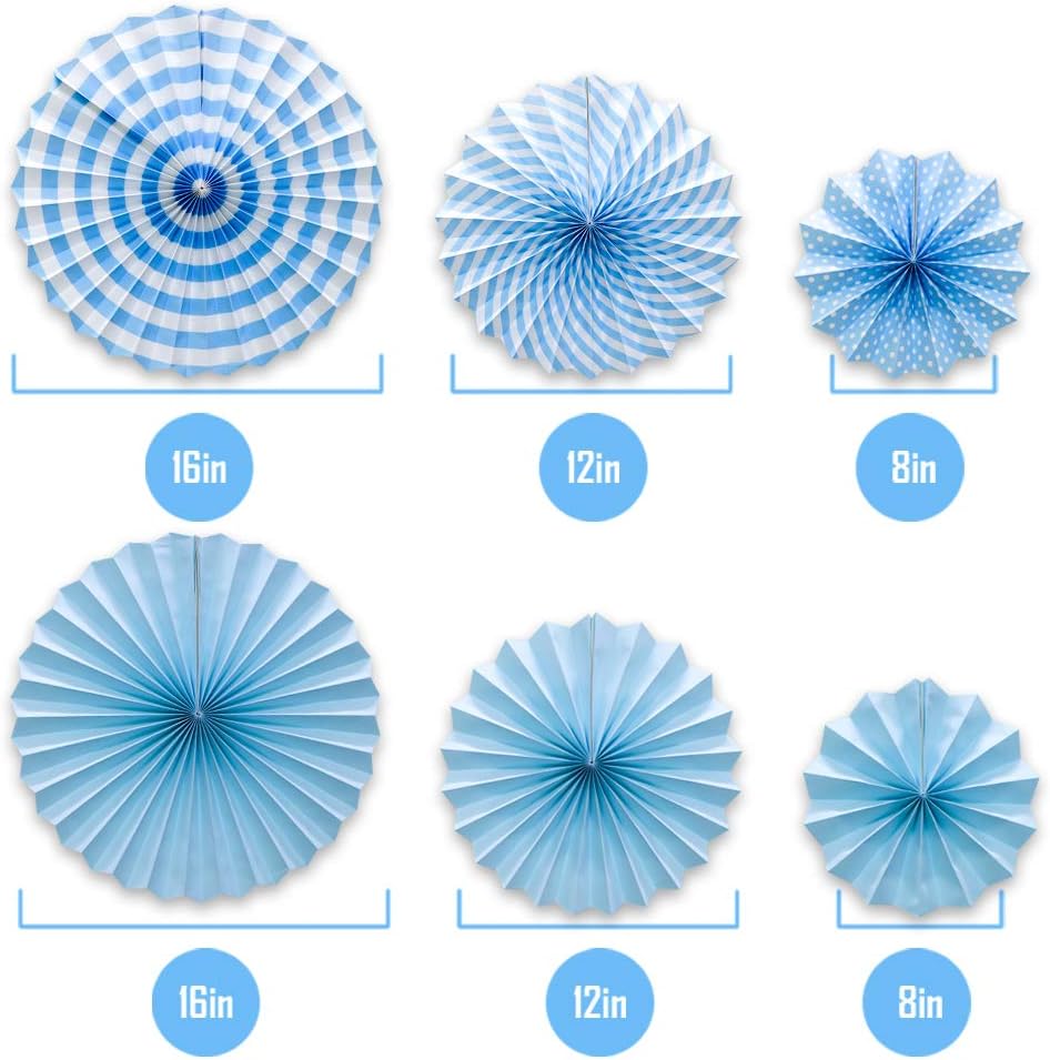 Blue Paper Fan Decorations