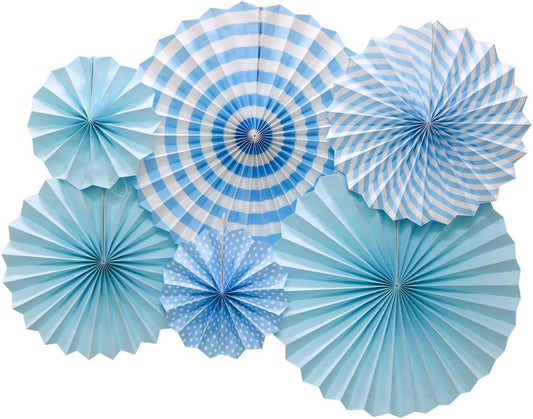 Blue Paper Fan Decorations