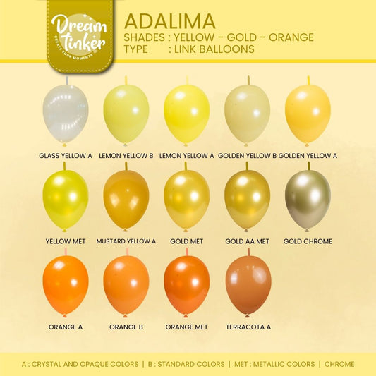 Link Balloon Adalima, Shades Yellow-Gold-Orange