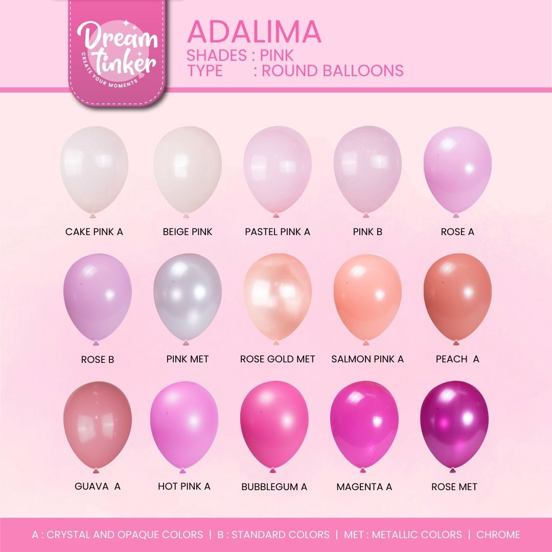 Round Balloon Adalima, Shades Pink
