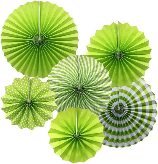Green Paper Fan Decorations