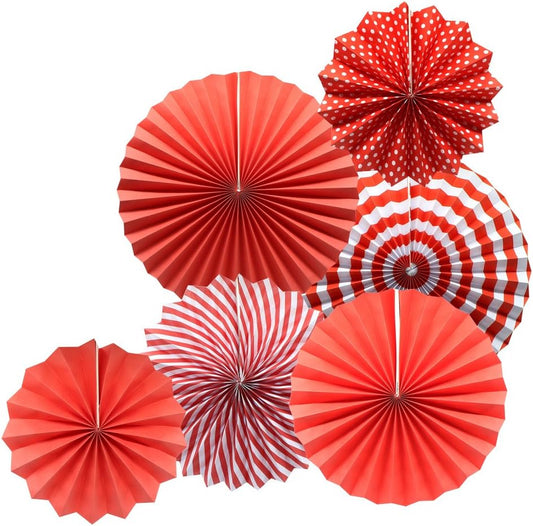 Red Paper Fan Decorations