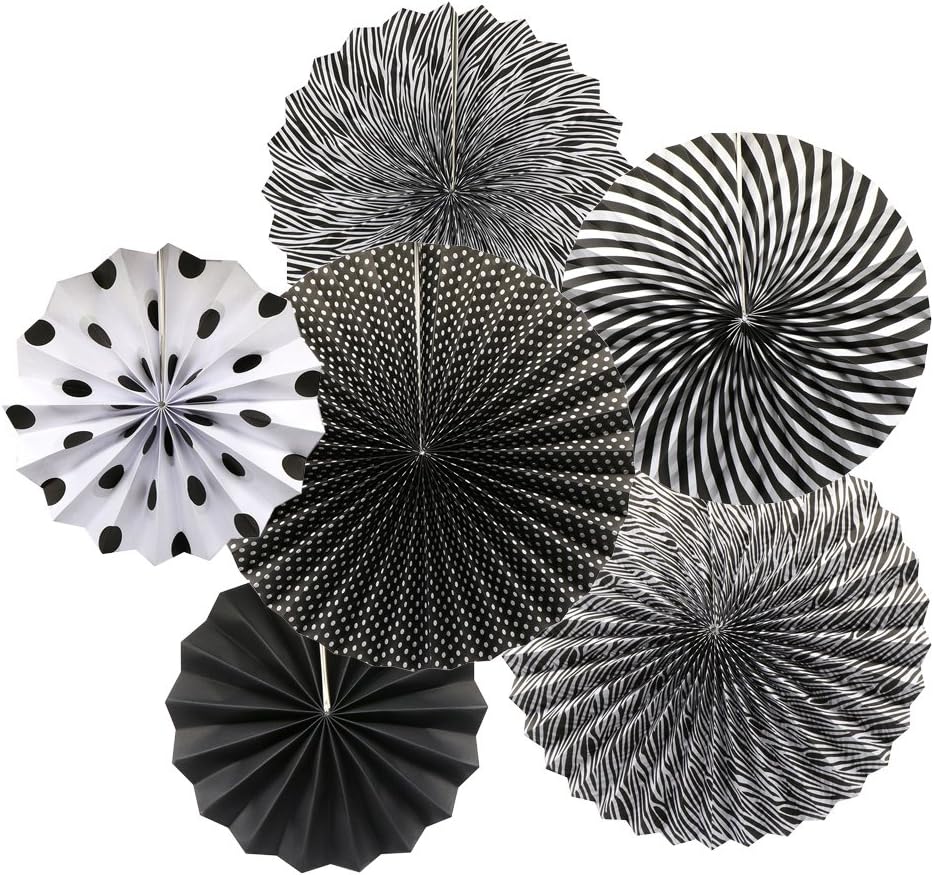 Black Paper Fan Decorations