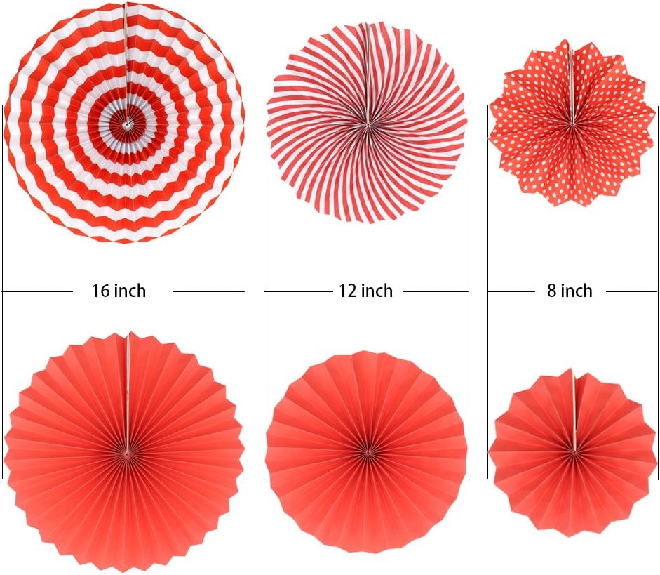 Red Paper Fan Decorations