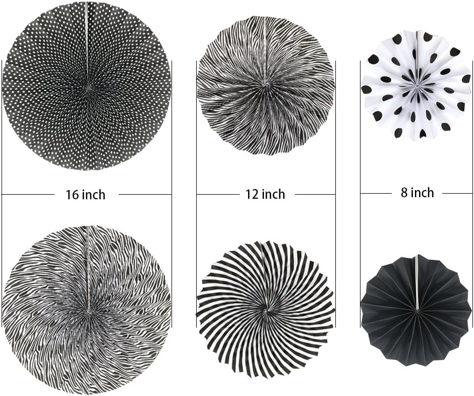 Black Paper Fan Decorations