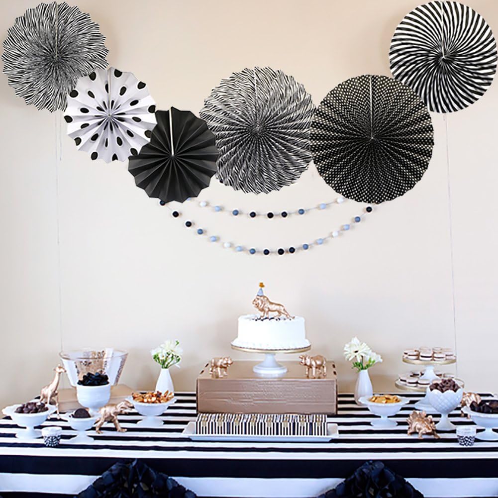 Black Paper Fan Decorations