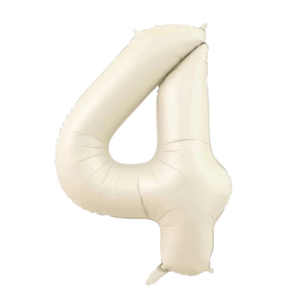 Cream Number Foil Balloon, 80 cm