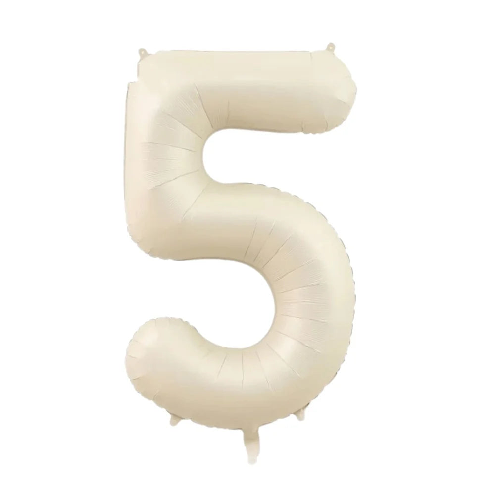 Cream Number Foil Balloon, 80 cm