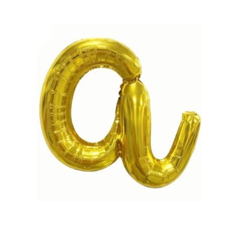 Cursive Letters Gold Foil Balloon, 18 inch