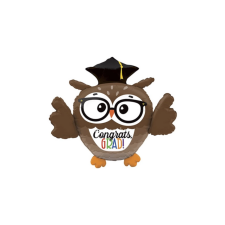 Graduation Theme "Owl Character Glasses" Balloon Foil
