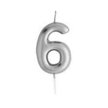 Silver Number Candle Happy Birthday