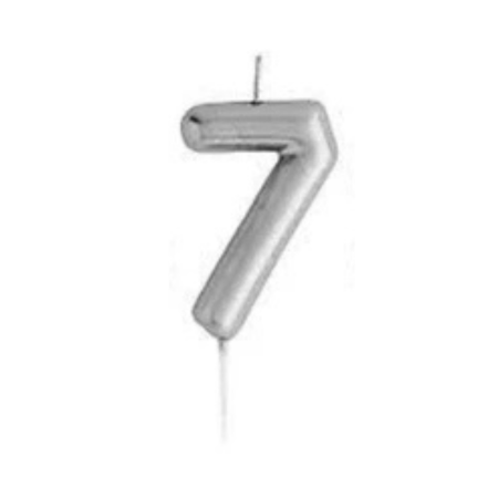 Silver Number Candle Happy Birthday