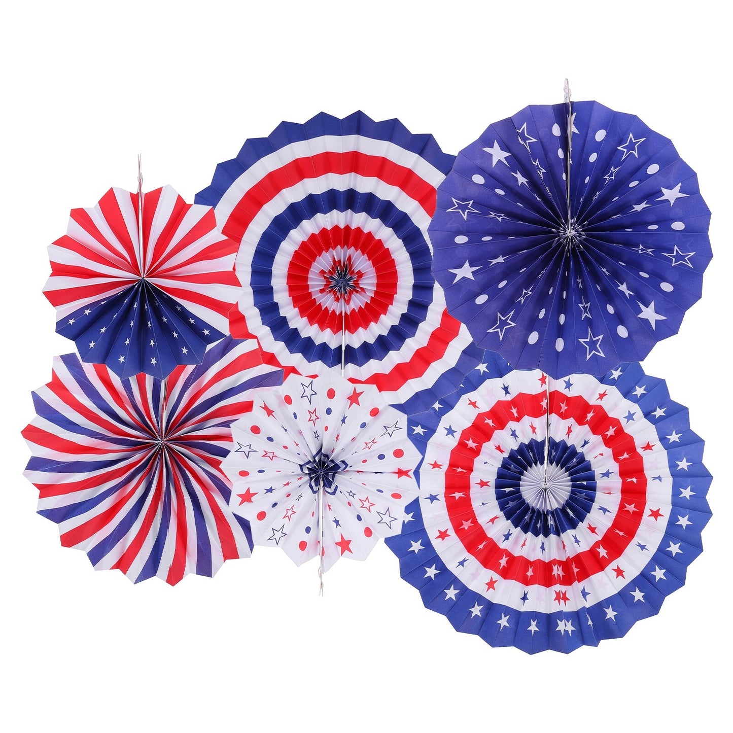 Red White Blue Paper Fan Decorations