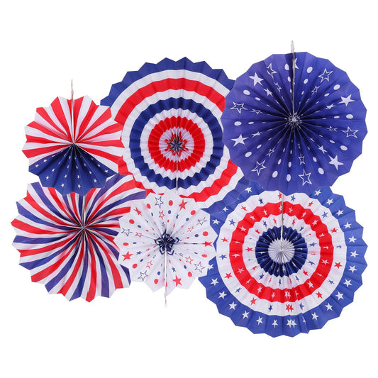 Red White Blue Paper Fan Decorations