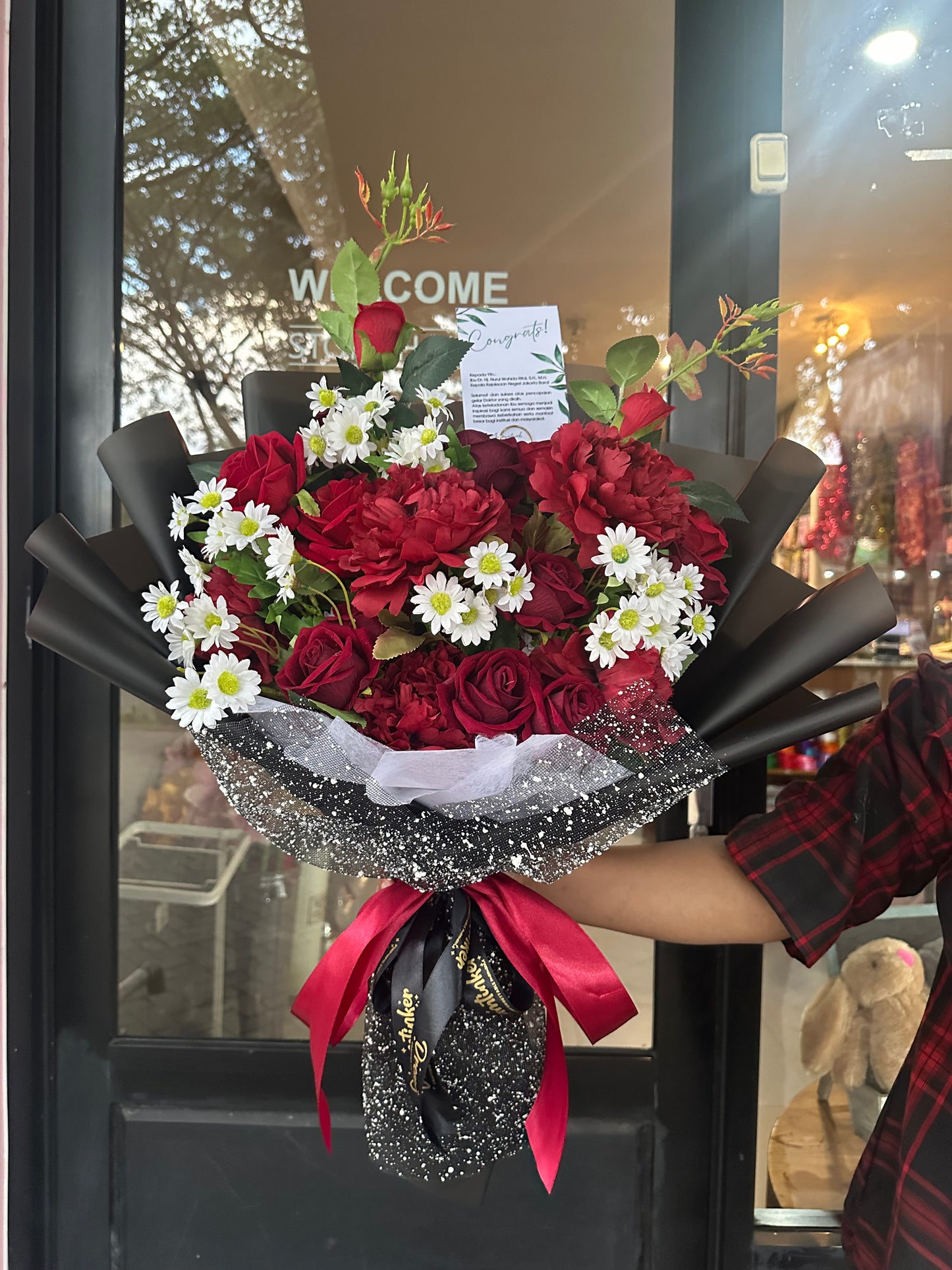 Blooming Red Artiticial Bouquet