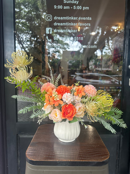 Sunset Glow Artificial Flower in Vase