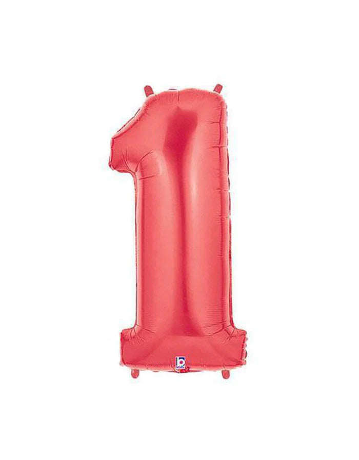 Red Number Foil Balloon, 80 cm