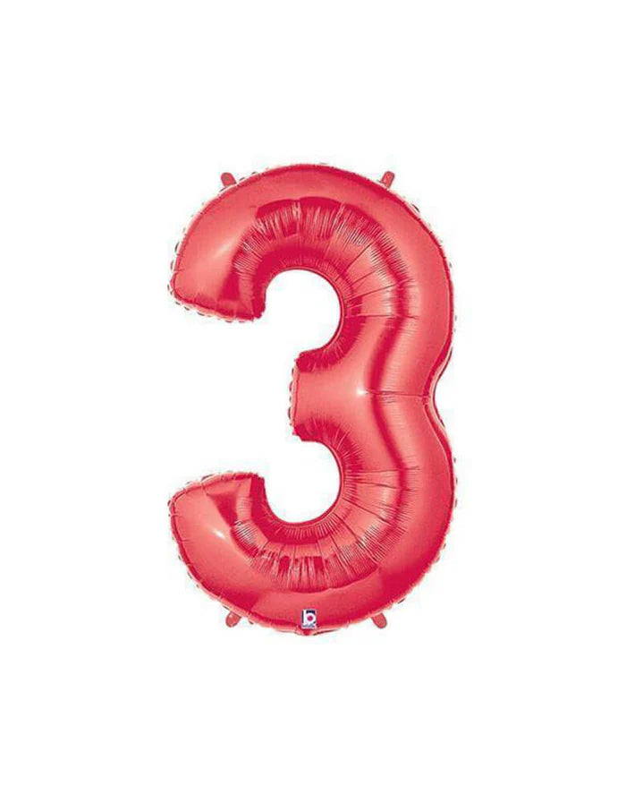 Red Number Foil Balloon, 80 cm