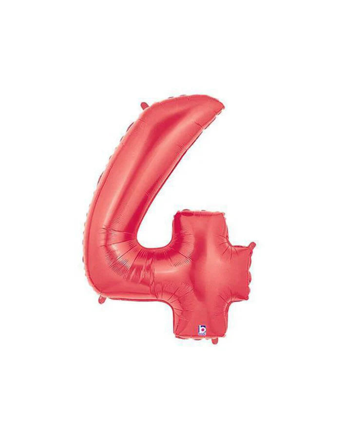 Red Number Foil Balloon, 80 cm