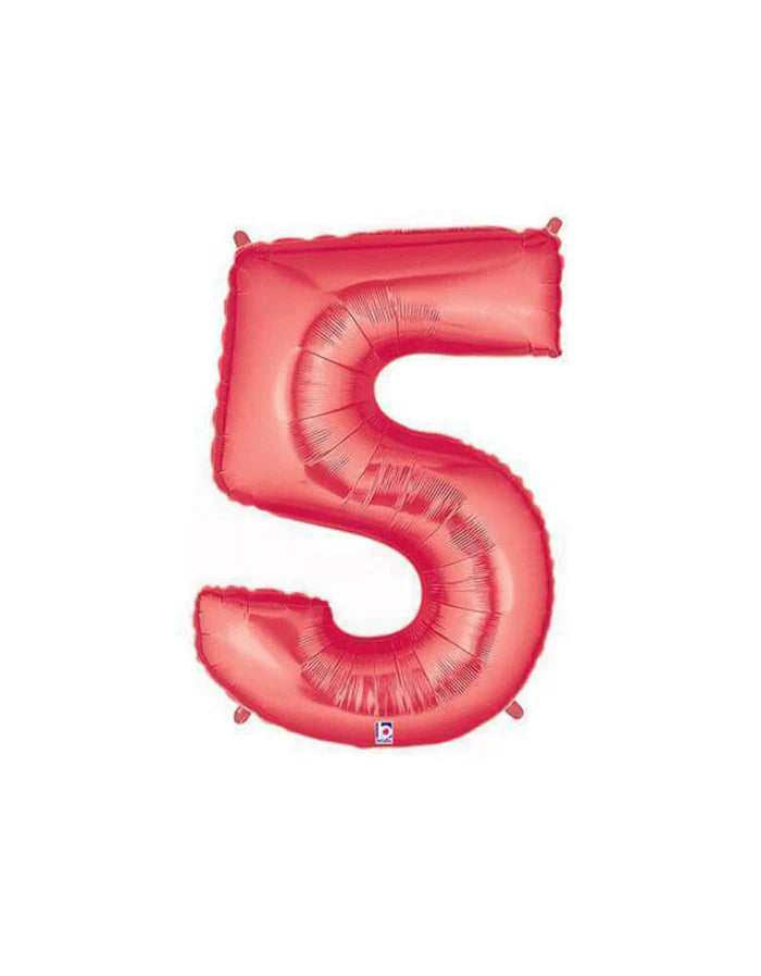 Red Number Foil Balloon, 80 cm