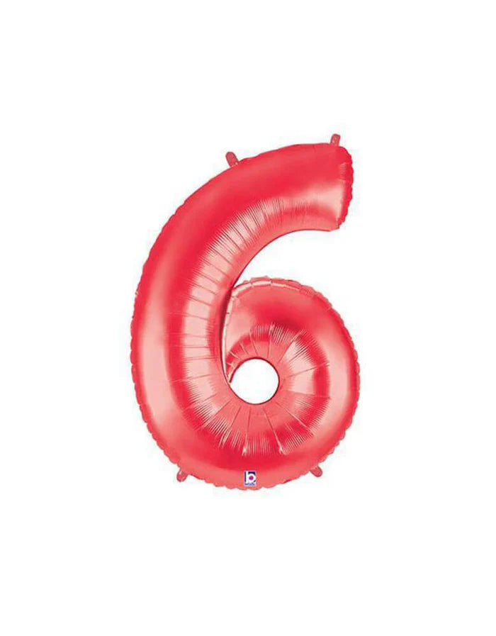 Red Number Foil Balloon, 80 cm