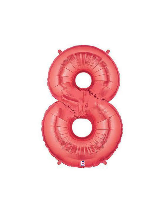 Red Number Foil Balloon, 80 cm