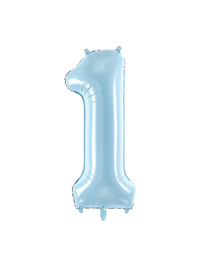 Pastel Blue Number Foil Balloon, 80 cm