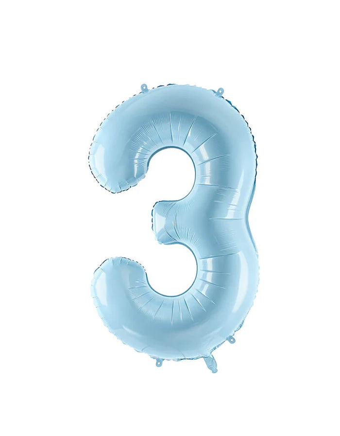 Pastel Blue Number Foil Balloon, 80 cm