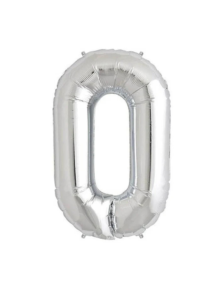 Silver Number Foil Balloon