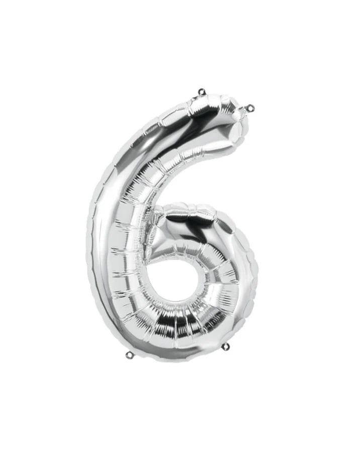 Silver Number Foil Balloon
