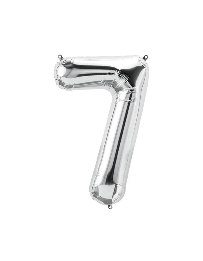 Silver Number Foil Balloon